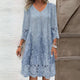 Women Vintage Lace Trim Shift Dress