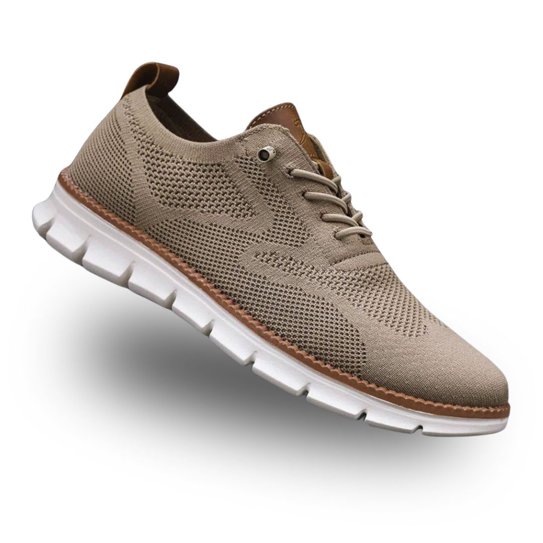 Herre strikket sneaker med snørebånd og kontrastfarvet hælkappe