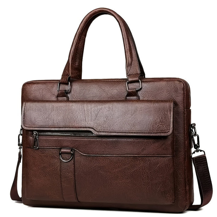 Men's Vintage Briefcase Bag – Distressed Leather Office Messenger – view 7