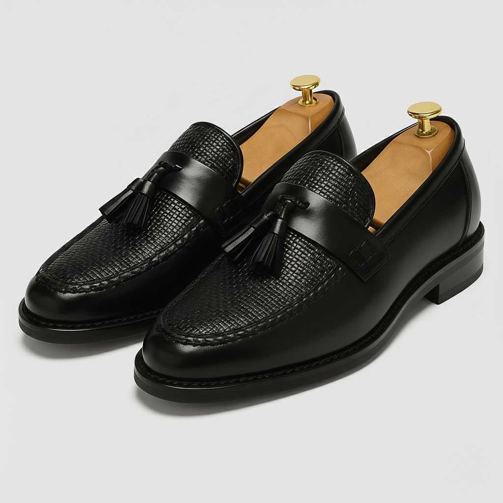 Herre loafers med tassels og mokkasinsøm