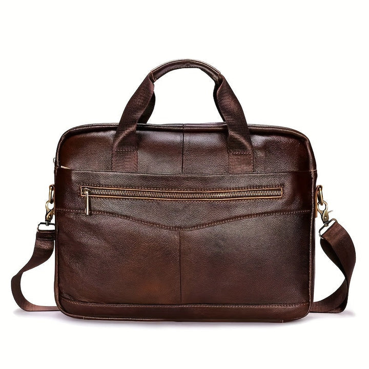 Men's Leather Laptop Briefcase – Vintage Office Messenger Bag – view 4