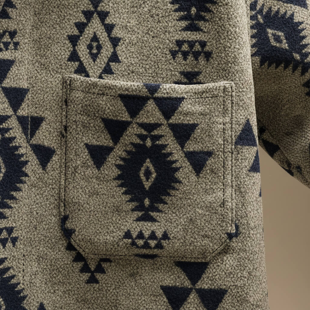 Herren Jacke mit geometrischem Muster und klassischem Kragen