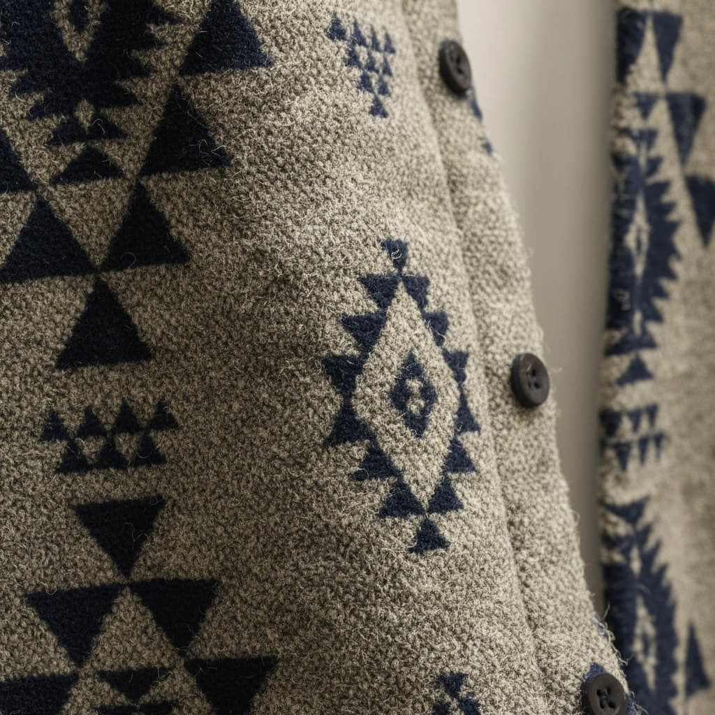 Herren Jacke mit geometrischem Muster und klassischem Kragen