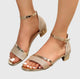 Womens Ankle Strap Block Heel Sandals