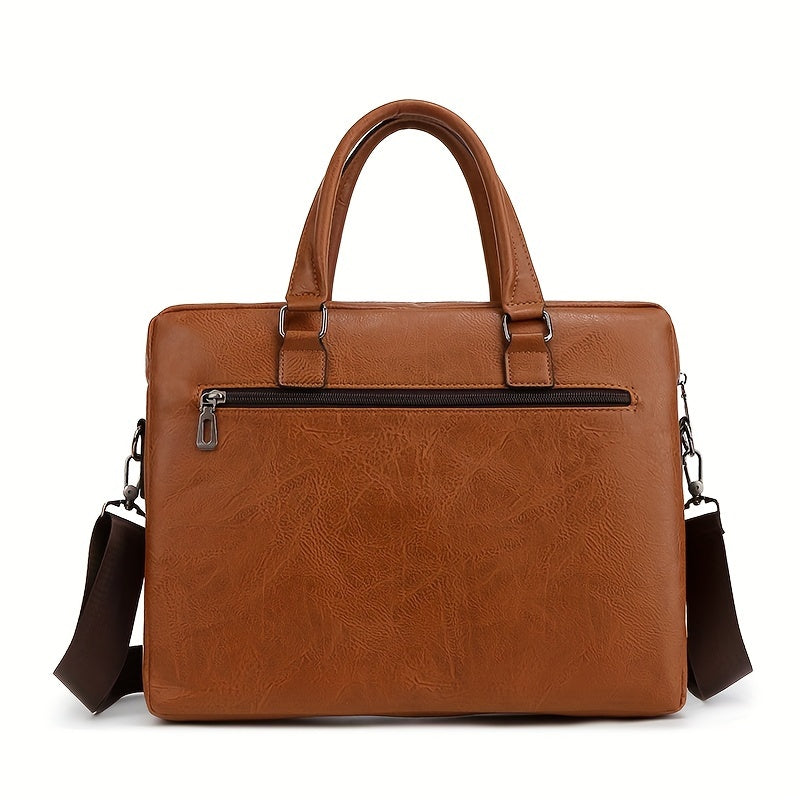 Men's Vintage Briefcase Bag – Distressed Leather Office Messenger – view 10