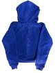 Dame hoodie med lynlås, hætte og broderet rygmotiv