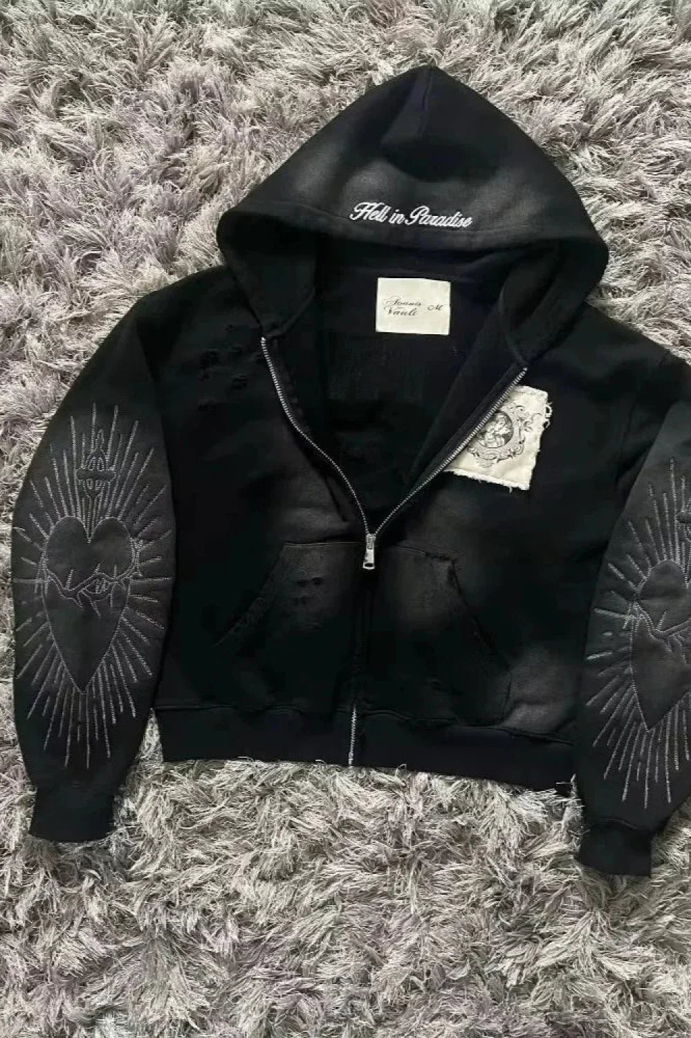 Unisex Hoodie mit Reißverschluss und grafischem Motiv