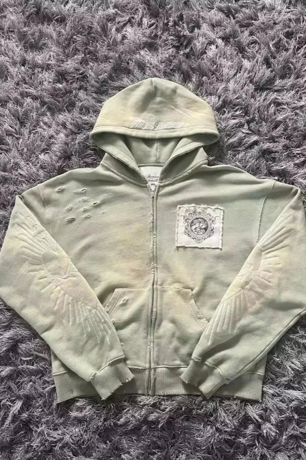 Unisex Hoodie mit Reißverschluss und grafischem Motiv