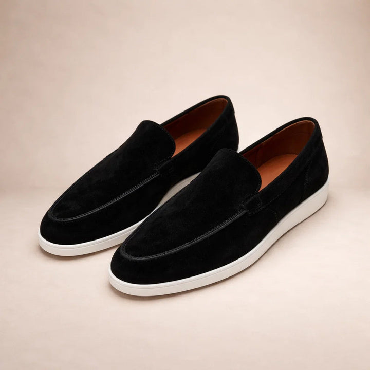 Herre loafers med mokkasinsøm og flad lys sål