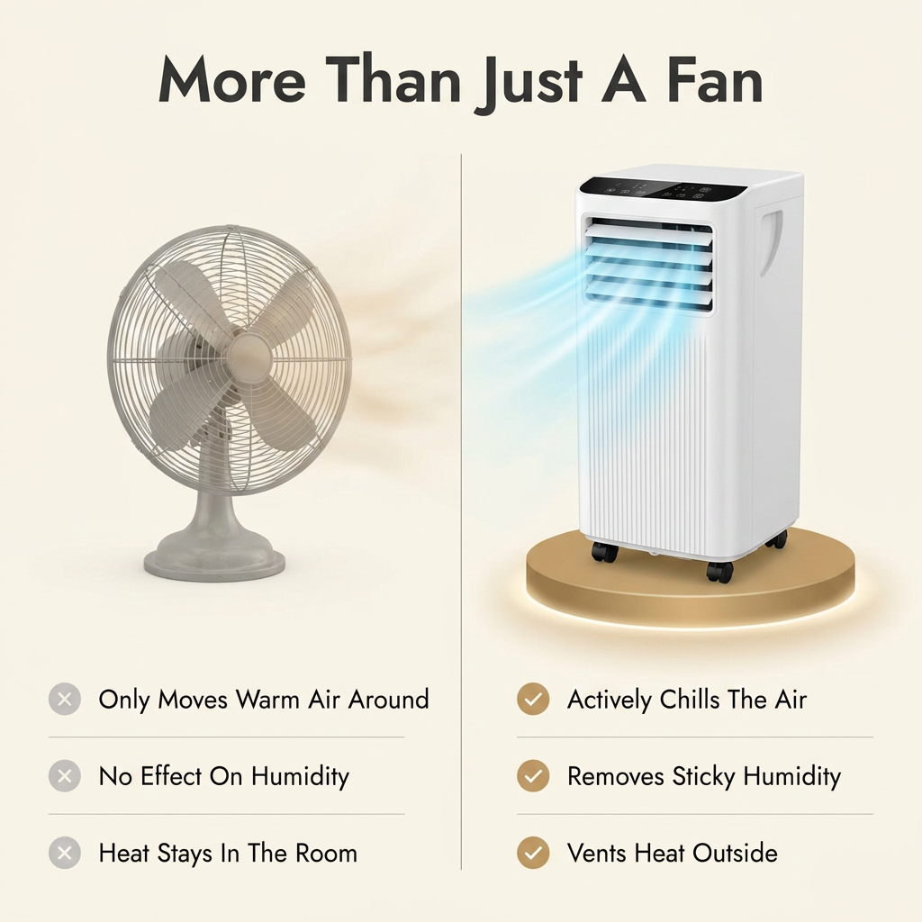 Bærbar Aircondition 7000 BTU, Affugter Og Ventilator