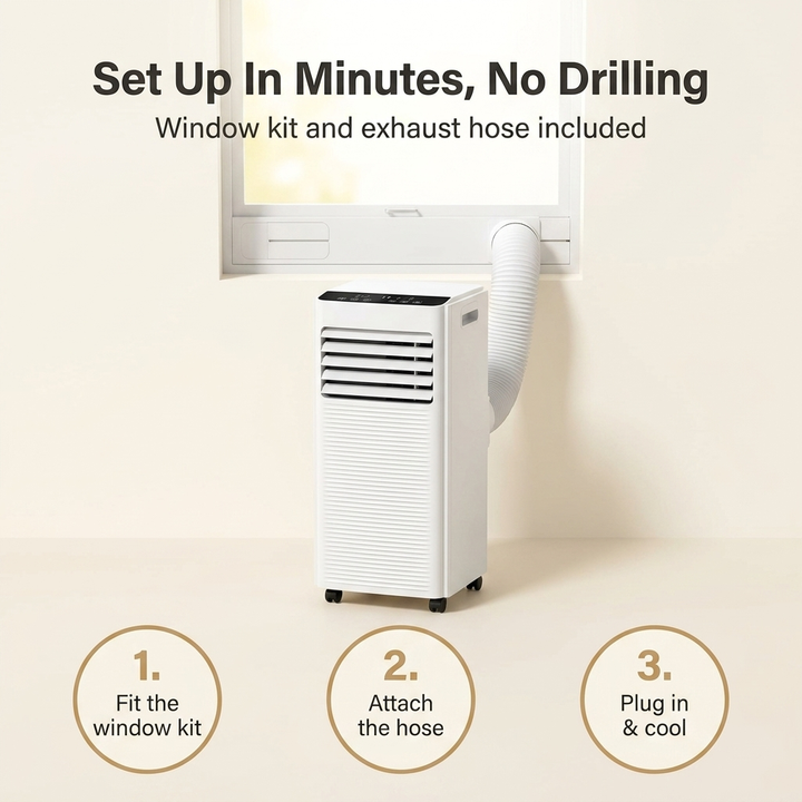 Bærbar Aircondition 7000 BTU, Affugter Og Ventilator