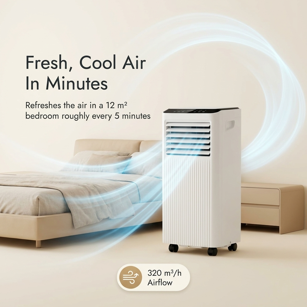 Bærbar Aircondition 7000 BTU, Affugter Og Ventilator