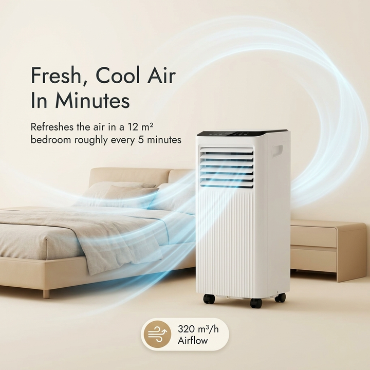 Bærbar Aircondition 7000 BTU, Affugter Og Ventilator