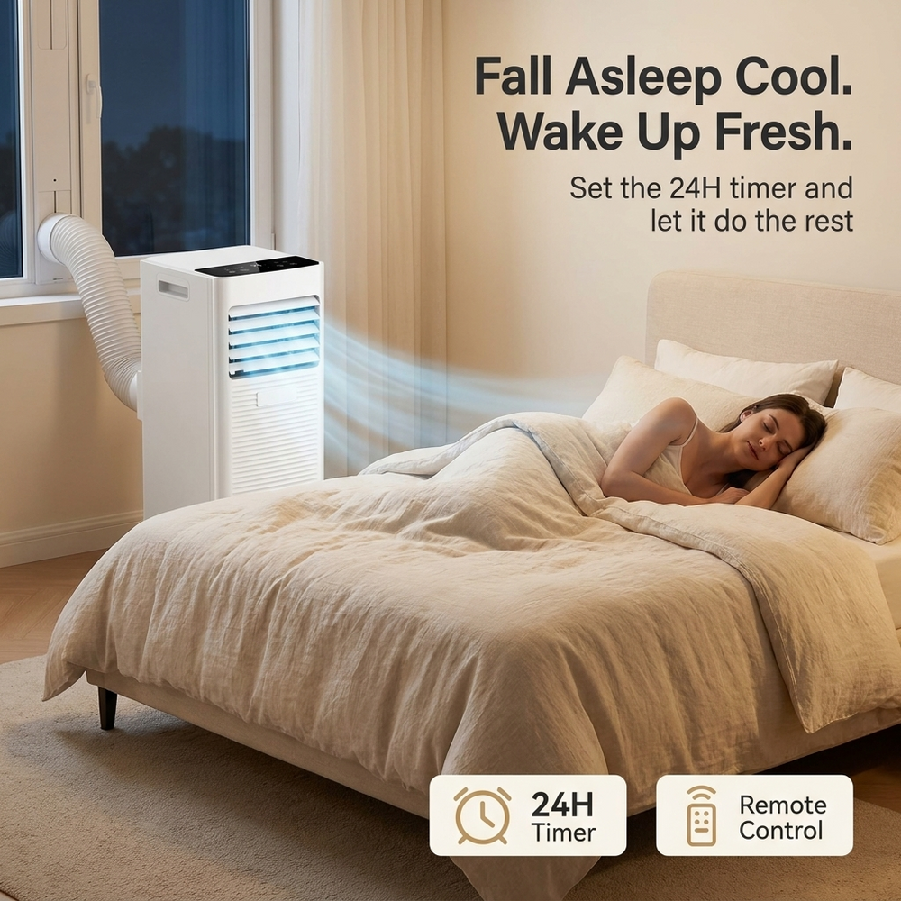 Bærbar Aircondition 7000 BTU, Affugter Og Ventilator