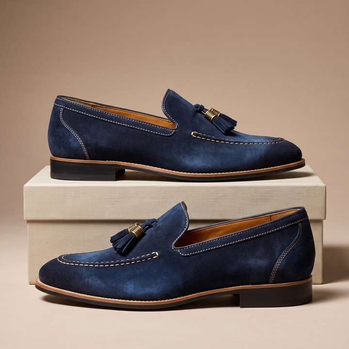 Herren Loafer mit Quasten und Kontrastnähten