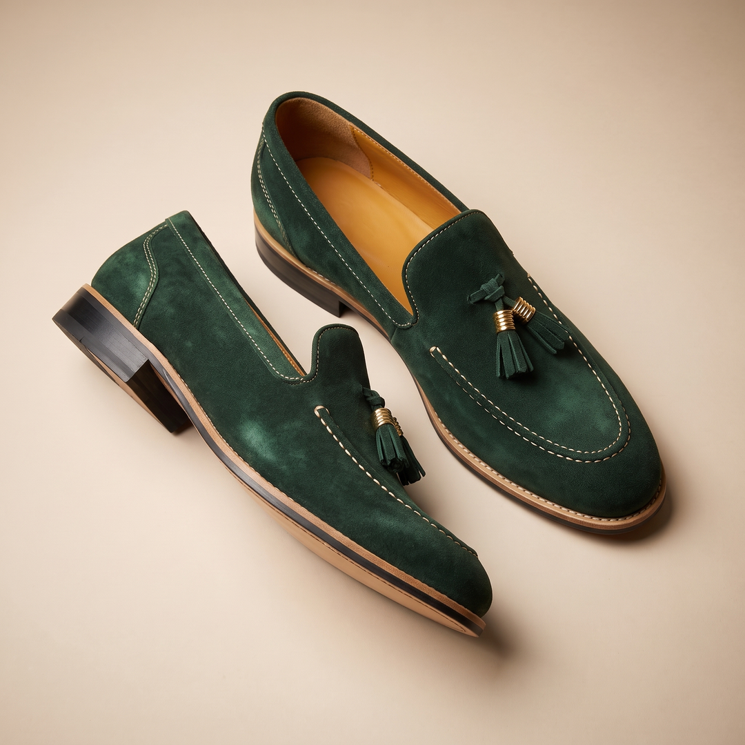 Herren Loafer mit Quasten und Kontrastnähten