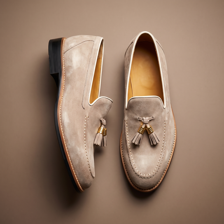 Herren Loafer mit Quasten und Kontrastnähten