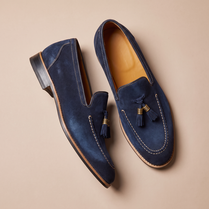 Herren Loafer mit Quasten und Kontrastnähten