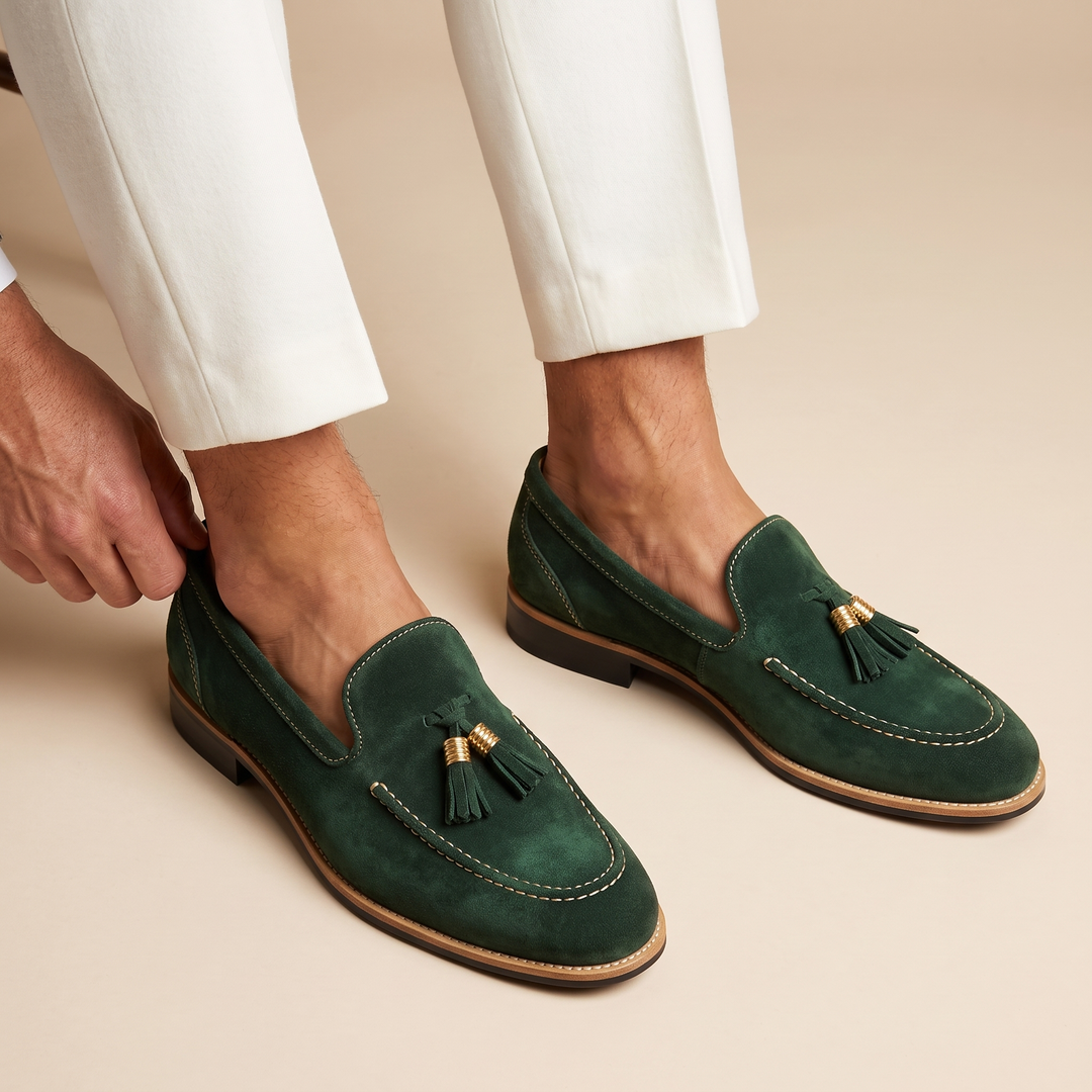 Herren Loafer mit Quasten und Kontrastnähten
