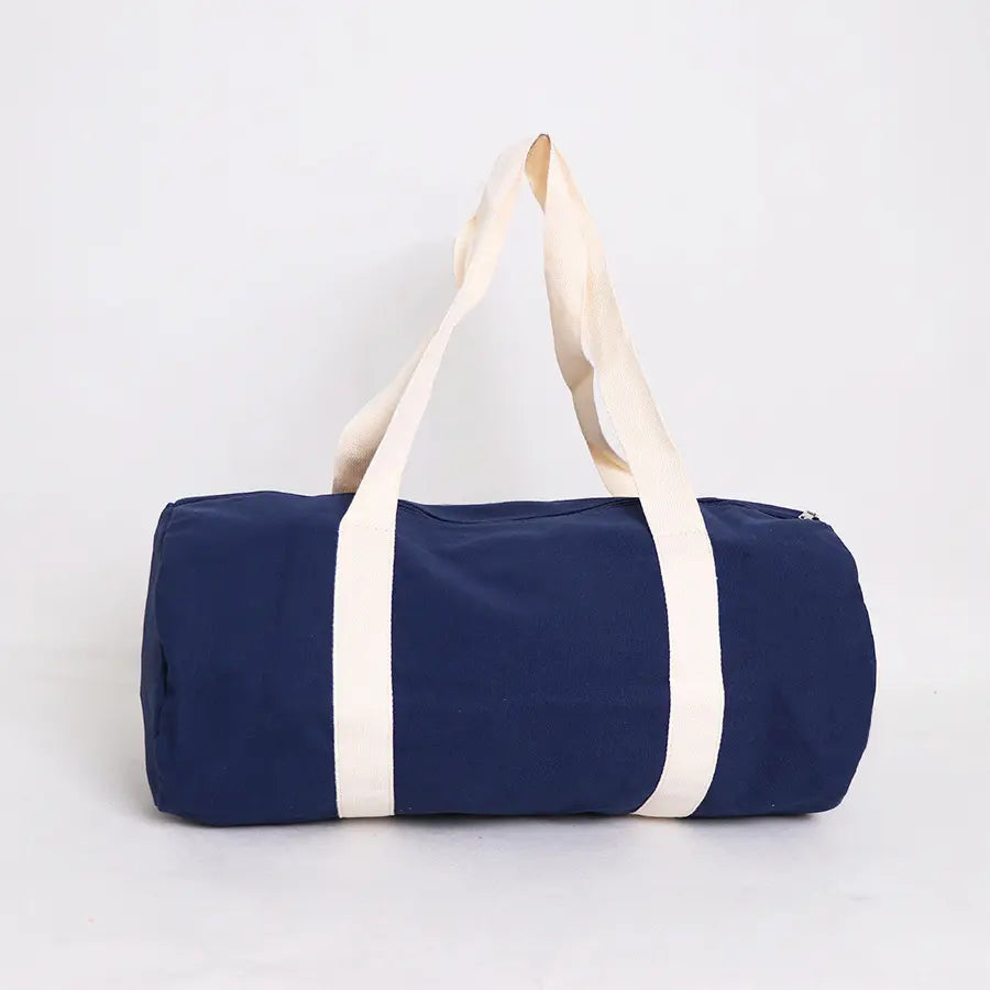Men's Canvas Barrel Bag – Vintage Holdall Weekender Travel Bag