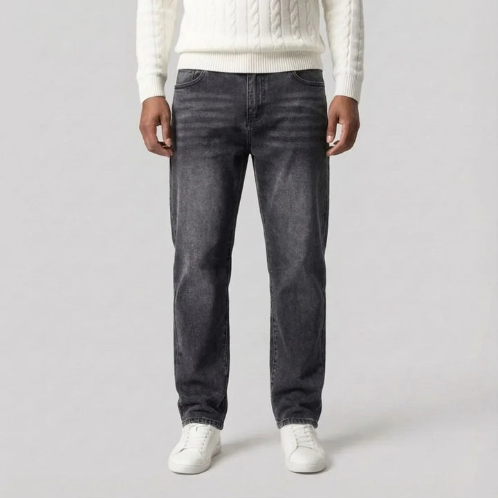 Herrejeans med lige ben og fem lommer