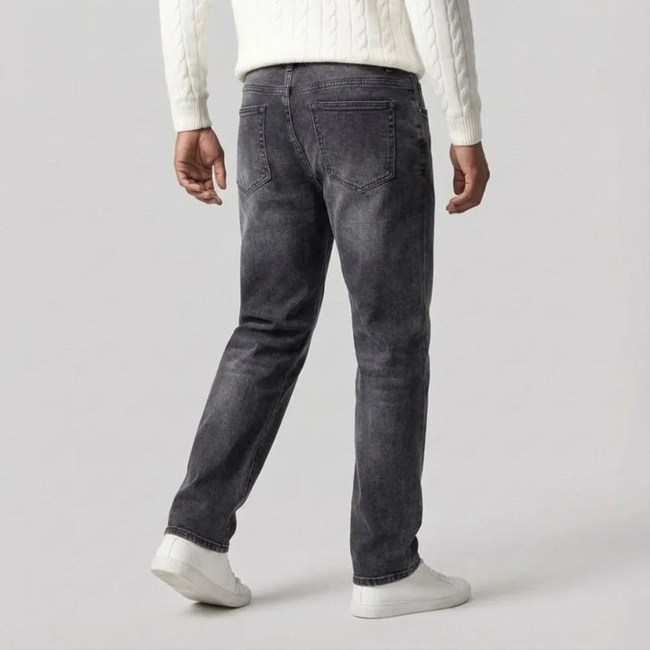 Herrejeans med lige ben og fem lommer