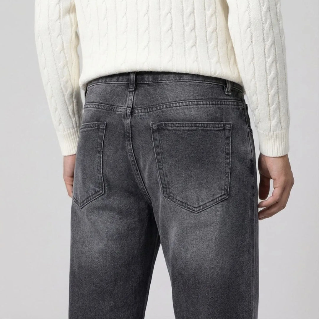 Herrejeans med lige ben og fem lommer