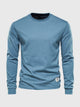 Herre sweatshirt med rund hals og lange ærmer i ensfarvet design