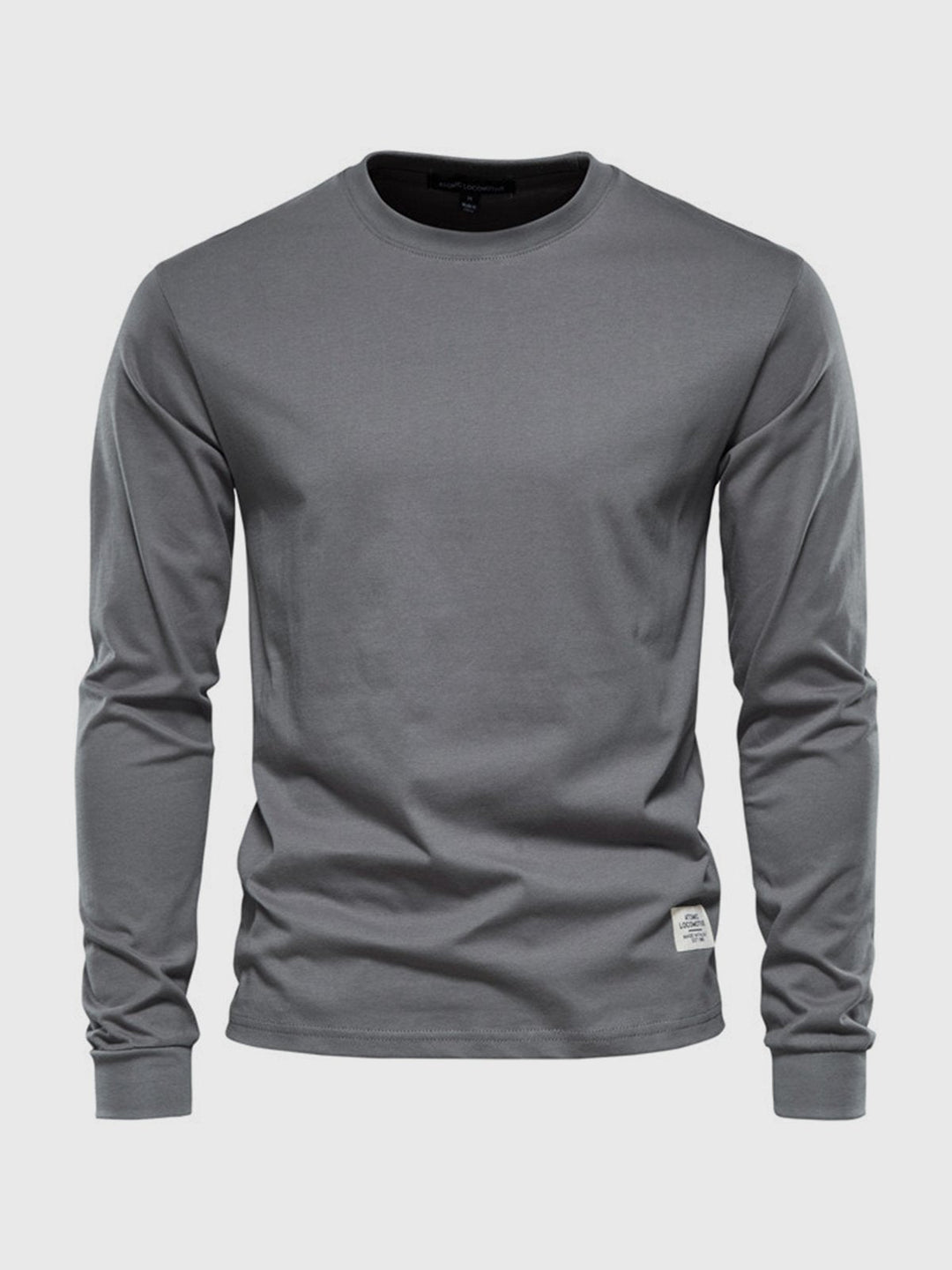 Herre sweatshirt med rund hals og lange ærmer i ensfarvet design