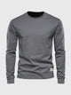 Herre sweatshirt med rund hals og lange ærmer i ensfarvet design