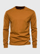 Herre sweatshirt med rund hals og lange ærmer i ensfarvet design