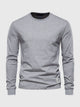 Herre sweatshirt med rund hals og lange ærmer i ensfarvet design