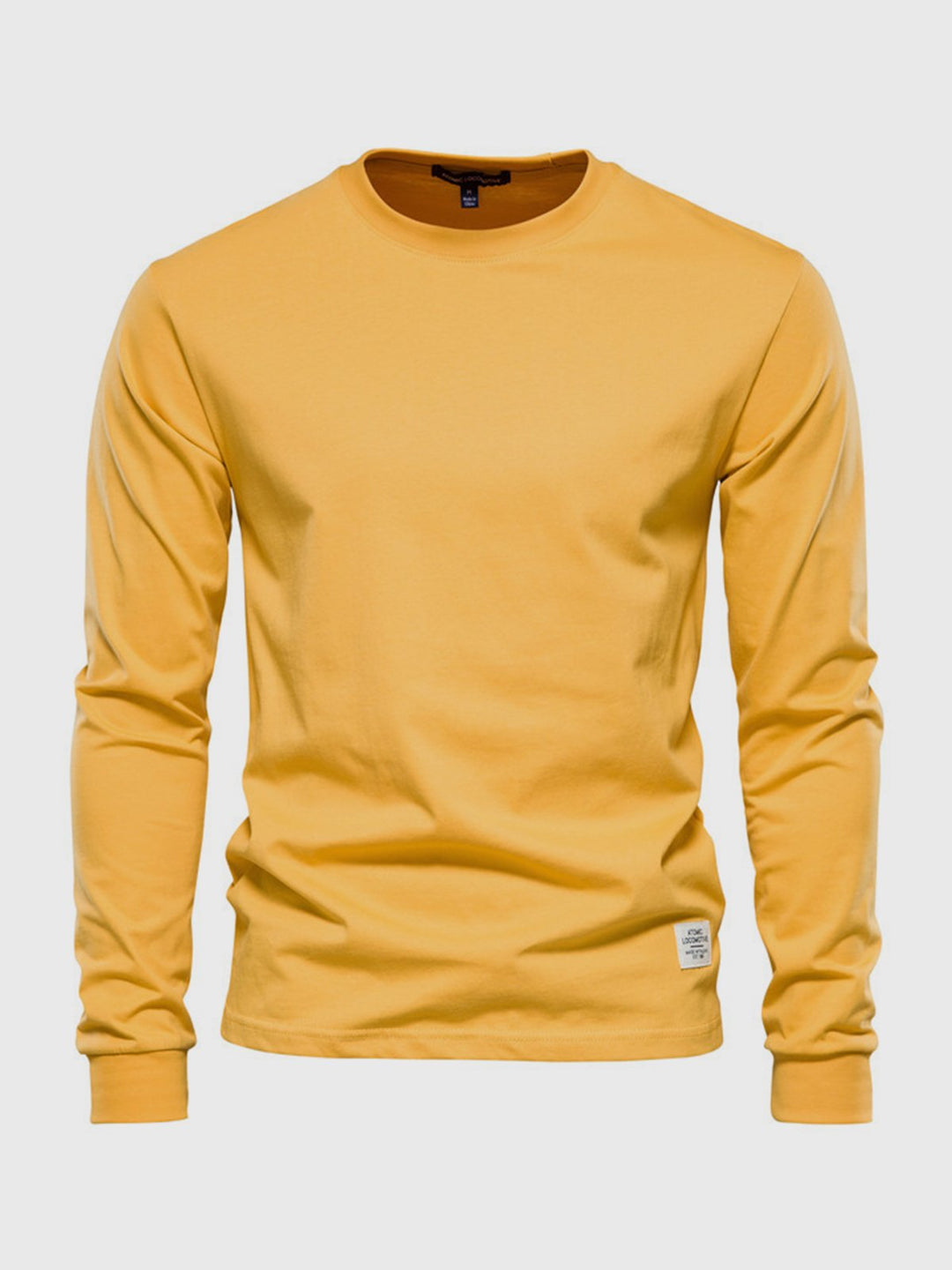 Herre sweatshirt med rund hals og lange ærmer i ensfarvet design