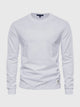 Herre sweatshirt med rund hals og lange ærmer i ensfarvet design