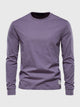 Herre sweatshirt med rund hals og lange ærmer i ensfarvet design