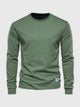 Herre sweatshirt med rund hals og lange ærmer i ensfarvet design