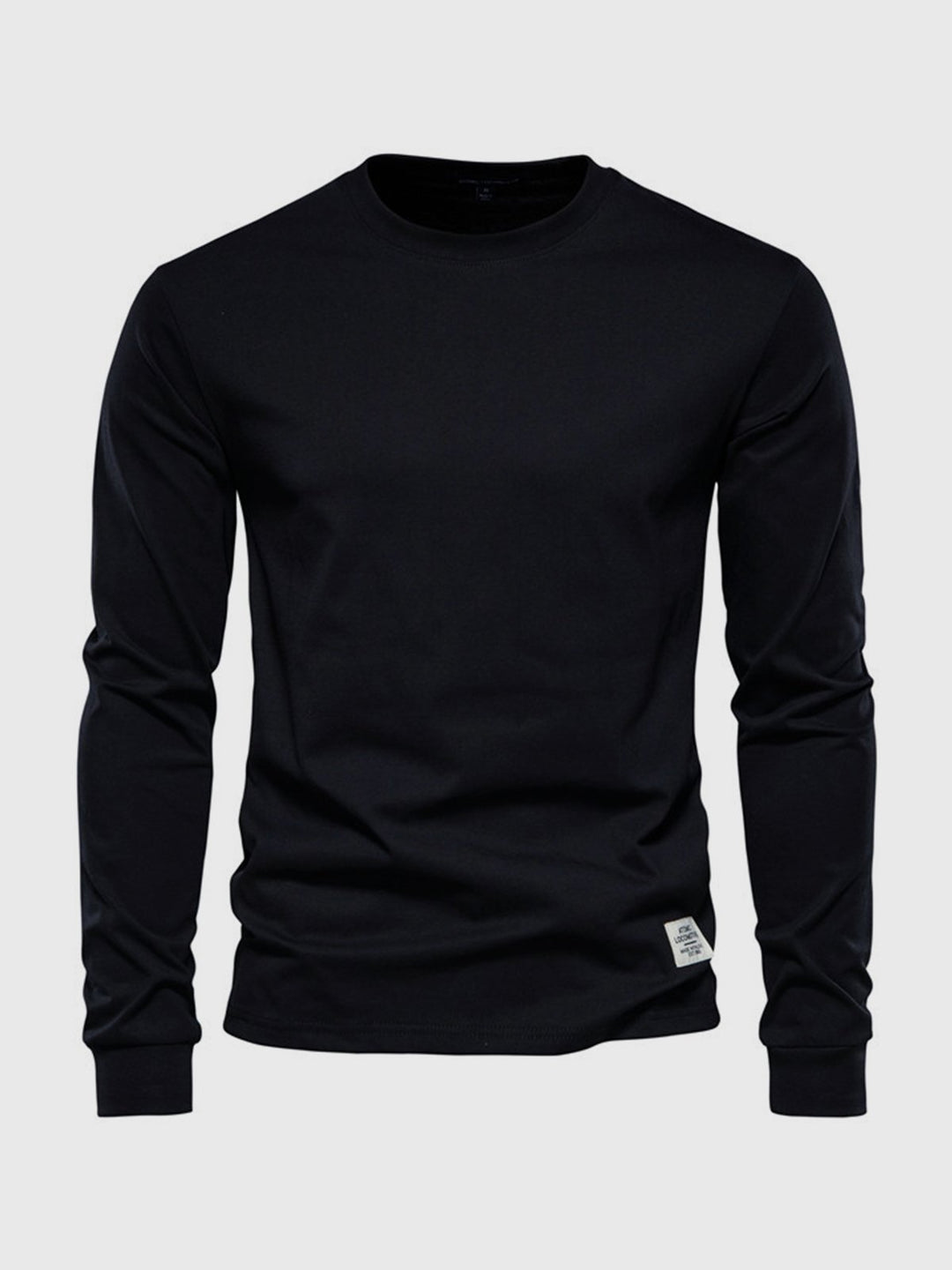 Herre sweatshirt med rund hals og lange ærmer i ensfarvet design