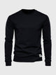Herre sweatshirt med rund hals og lange ærmer i ensfarvet design