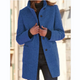 Damefrakke med høj krave, knapper, lange ærmer og to forlommer