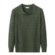 Herresweater med polokrave og lodret kabelmønster