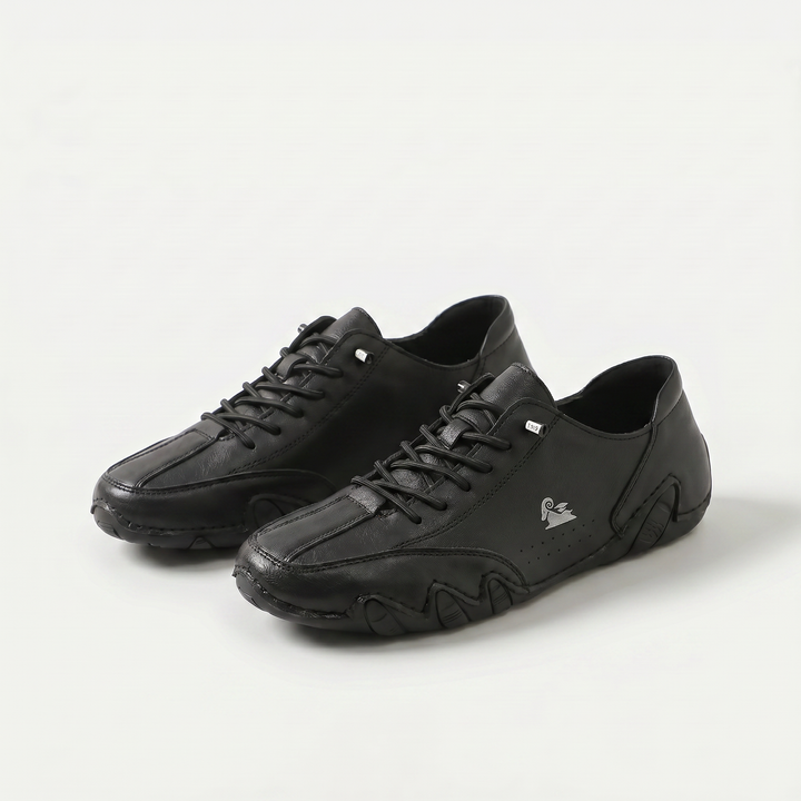 Unisex sneakers med snørebånd, rund tå og lav profil