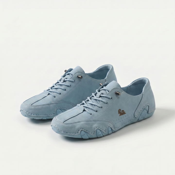 Unisex sneakers med snørebånd, rund tå og lav profil