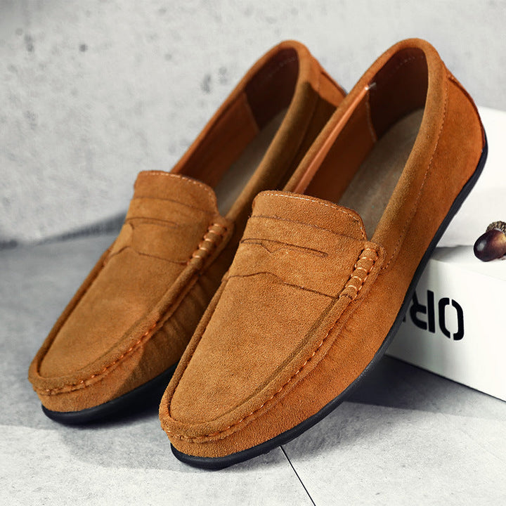 Herre loafers med mokkasinfront og rem over vristen