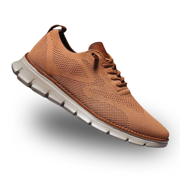 Herre strikket sneaker med snørebånd og kontrastfarvet hælkappe