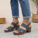 Comfort Platform Sandals Block Heel Open Toe Cut Out