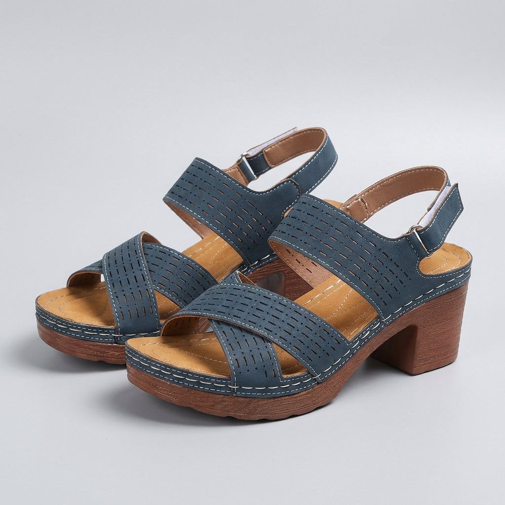 Comfort Platform Sandals Block Heel Open Toe Cut Out