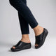 Comfort Platform Slide Sandals Leather Slip-On Open-Toe