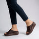 Comfort Platform Slide Sandals Leather Slip-On Open-Toe