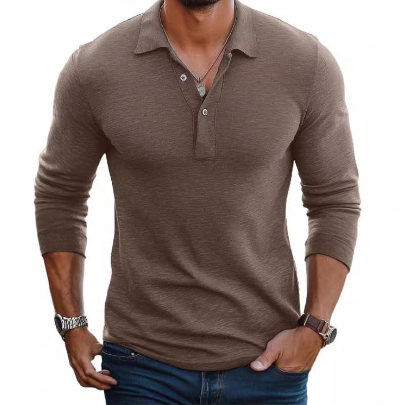 Aiden | Men's Cotton Long Sleeve Polo Shirt