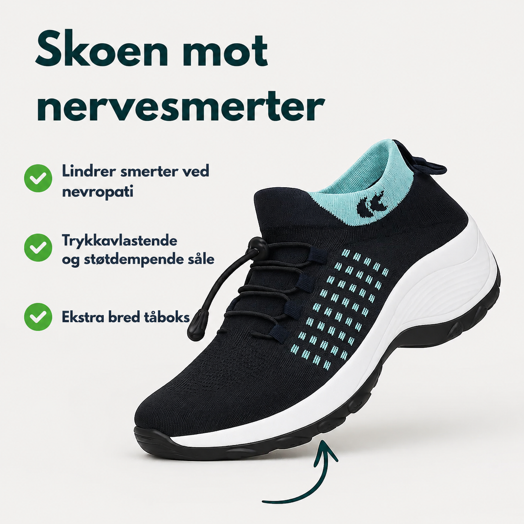 Dame sneakers med bred tåboks og høj sål